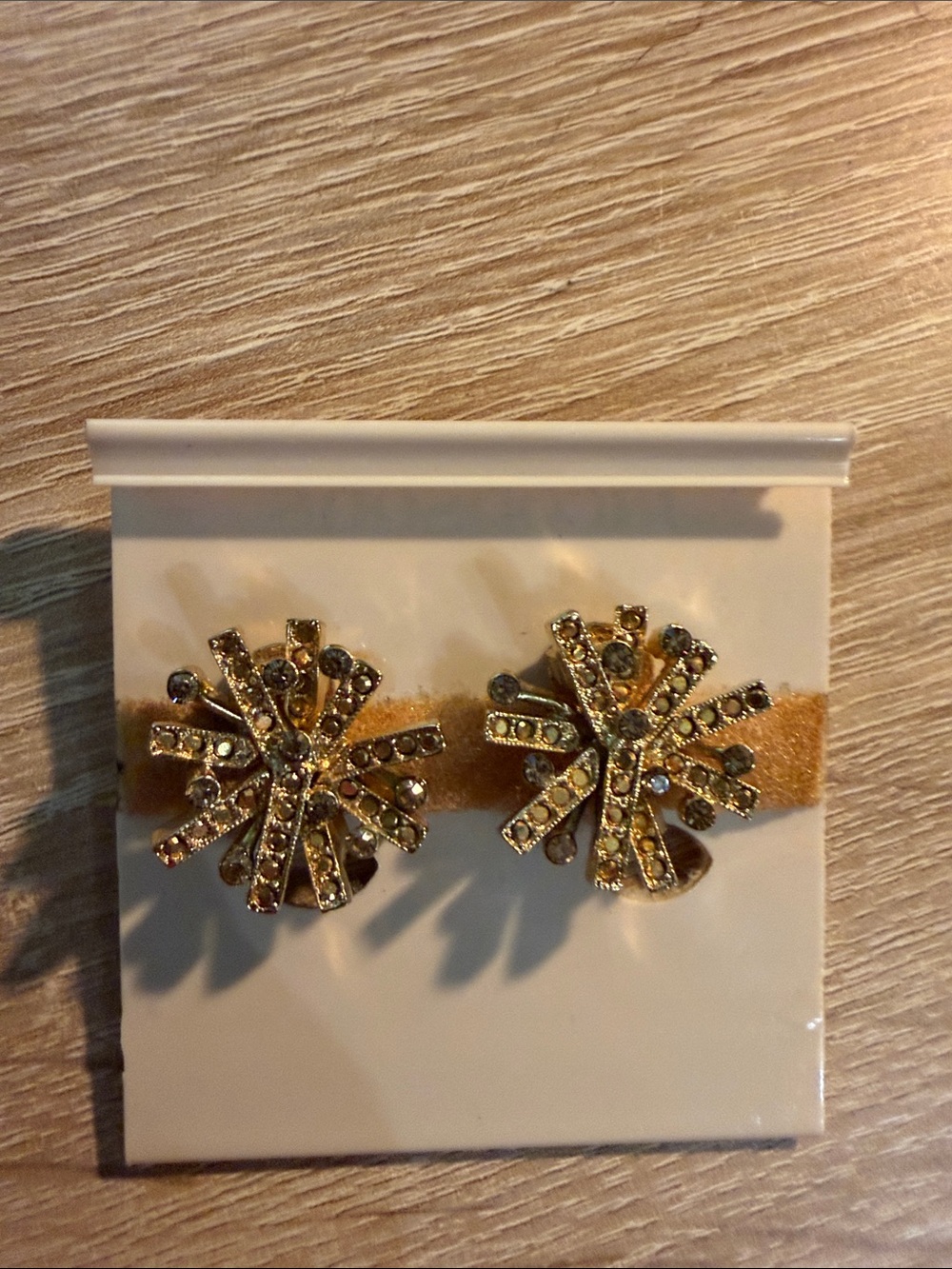 Vintage Gold Crystal Burst Stud Earrings - Women's Jewelry